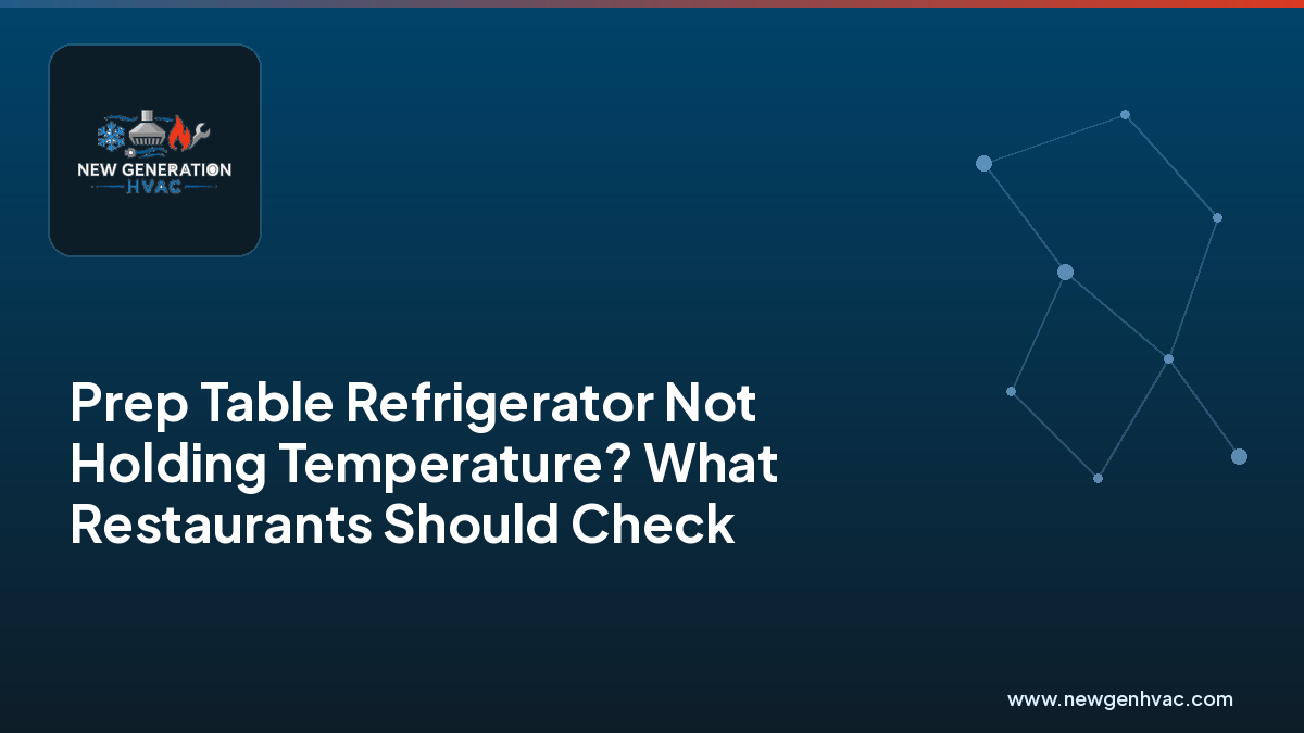 NewGen HVAC branded graphic for prep table refrigerator temperature problems